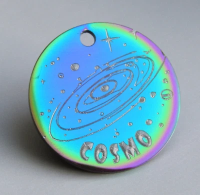 PARADISE PETS Galaxy Space Star Effect Cosmos Universe Dog Cat Tag PERSONALISED FRONT & BACK