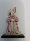 Vintage Artisan Dollhouse Miniatures Karen Markland Painted Bunny Rabbit Toy