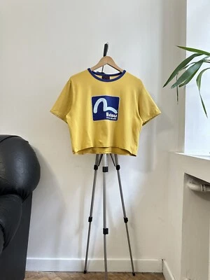 Camiseta Evisu amarillo azul con logotipo corto Foto 1 de 4
