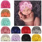 Toddler Kids Headwear Beanie Cap Head Wrap Baby Knitting Hat Floral Bowknot