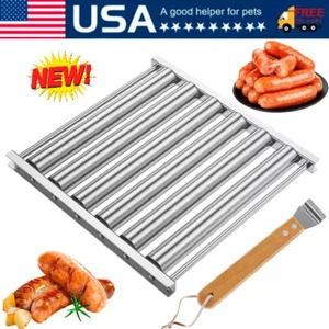 Hot Dog Roller with Handle Even Grilling Hotdog Grill Roller 5 Hot Dog Capacity - Picture 1 of 13