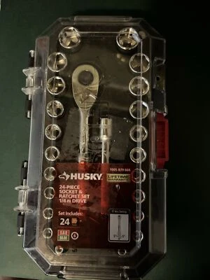 Husky Tools 24 PC Socket And Ratchet Box Set 1005 879 666 1/4in Drive - Image 1 of 4