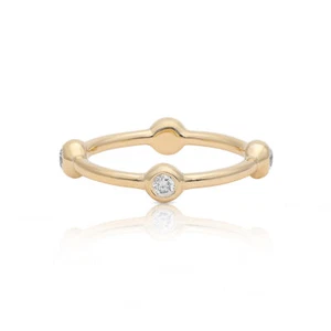 Anillo de compromiso de diamantes de oro de 14 quilates de 0,08 quilates creado en laboratorio - Regalo para el día de la mujer🎁judío - Imagen 1 de 8