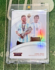 2022 FansMall Argentina Then and Now Lionel Messi White Refractor /15 SSP GOAT🔥 - Picture 1 of 2