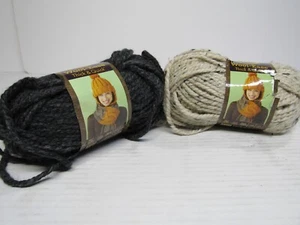 Lot of 2 Lion Brand Wool Ease Quick & Thick Yarn- Oatmeal 123 & Charcoal 149 - Picture 1 of 12