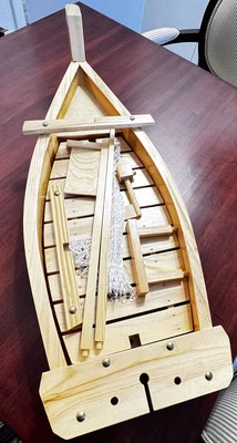 29” x 10.5” Eco-Friendly Wooden Sushi Serving Tray Boat-Elegant Dining Essential - Image 1 of 4