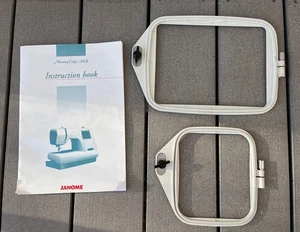 Janome Memory Craft Embroidery Hoop A & Hoop B Accessory Attachment W/ Book - Picture 1 of 8