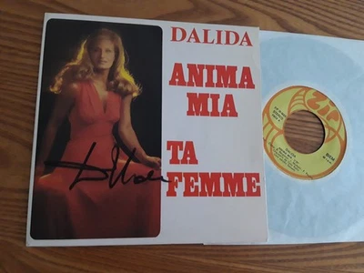 DEDICACE Par DALIDA Anima Mia  PORTUGAL SP ZIP 30.062/5  1974  EX+ - Image 1 of 4