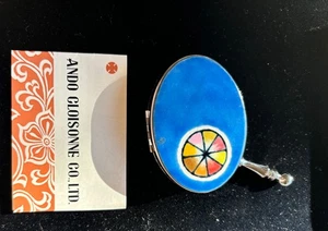 Cenicero de mano compacto japonés vintage Ando Cloisonne - Imagen 1 de 5