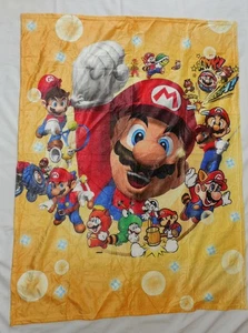 New "MARIO" 50" X 40" Kids Adults Super Soft Blanket Throw Gaming Sleep Travel - Picture 1 of 3
