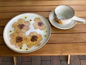 1970’s Denby Minstrel Design Gravy Boat 2 piece - Picture 1 of 5