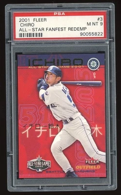 ICHIRO SUZUKI 2001 FLEER "ALL-STAR FANFEST REDEMPTION" #3 ROOKIE CARD PSA 9 MINT - Image 1 of 2