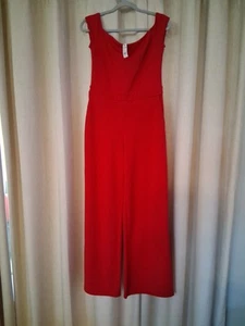 Express Women's Red Off The Shoulder Stretch Jumpsuit With Pockets Size Med NWT - Picture 1 of 5