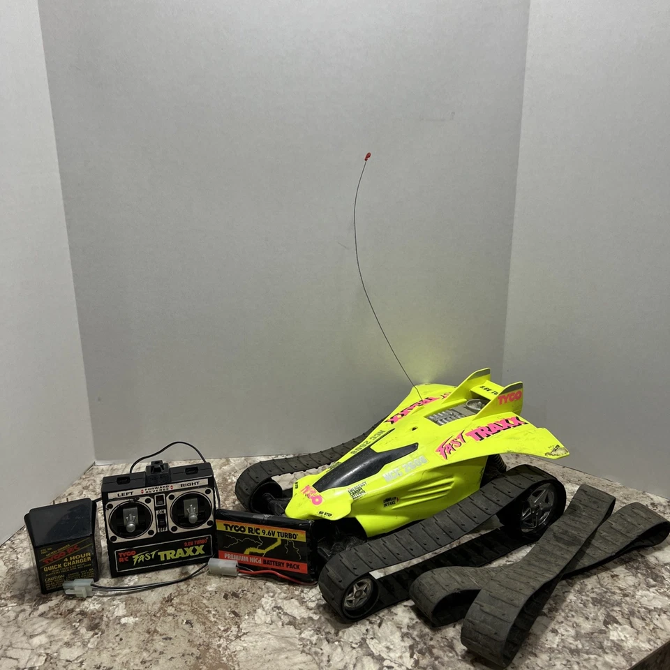 Vintage Tyco 9.6V Turbo Fast Traxx RC Car & Remote Working Extra Traxx “Read” - Image 1 of 4