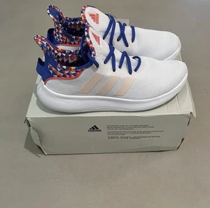 Adidas Cloudfoam Women's Shoes Size 7 White With Bold Accents - Picture 1 of 10