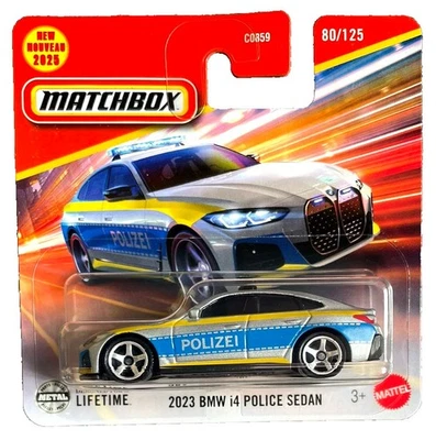 Matchbox - 2023 BMW i4 Polizei - short card - 80/125 - MBX Rescue 2025 - JBR00 - Bild 1 von 3