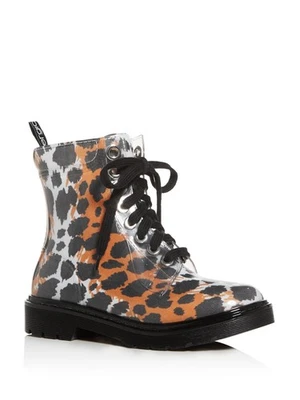 Botines SERGIO ROSSI Mujer Negro Estampado Leopardo 1" Plataforma Puntera Tacón Bloque 37 Foto 1 de 4