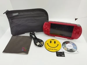 Radiant Red Sony PSP 3000 System [TESTED] Playstation  [REGION FREE] - Picture 1 of 11