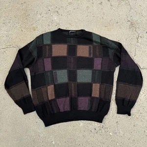 Vintage St Croix Sweater Men’s Large Geometric Color Block Knit Pullover Retro - Picture 1 of 10