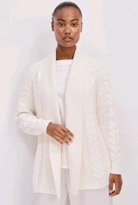 ¡NUEVO! Cárdigan tejido cable abierto Haven Well Within para mujer marfil talla XXL $118 - Imagen 1 de 9