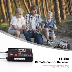 FLYSKY FS-SR8 RC Car Boat Airplane Drone 2.4GHz ANT 8CH Mini Receiver Controller - Bild 1 von 7