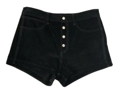 Pantalones Cortos Rag&bone/Jean Mujer Talla 29 Nuevos Negros Gamuza 100% Cuero de Becerro Bebé Foto 1 de 4