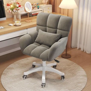 Home Office Desk Chairs Swivel Desk with Wheels, Vanity Chair with Lumbar Pillow - Picture 1 of 12