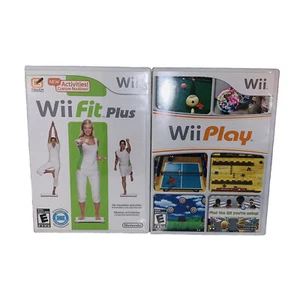 Lote de 2 Juegos de Nintendo Wii Fit Plus y Wii Play Completo en caja BC Wii U - Imagen 1 de 12