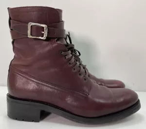 Ateliers Heschung Ketmie Womens Burgundy Leather Boots Sz 6.5 - Picture 1 of 11