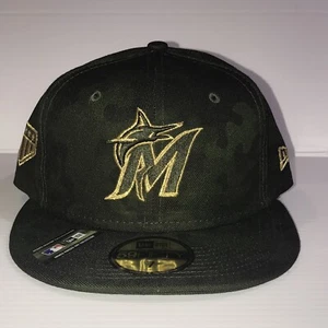 New Era 59Fifty Miami Marlins On Field Fitted Hat - size 7 armed forces day - Picture 1 of 6