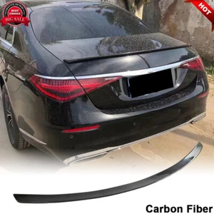 For Mercedes Benz W223 S500 S580 Sedan 21UP Real Carbon Rear Trunk Spoiler Wing - Foto 1 di 12