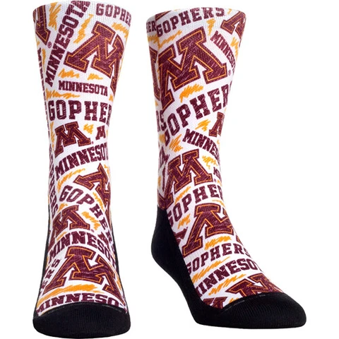 Women's Rock Em Socks Minnesota Golden Gophers Logo Sketch Crew Socks Cover