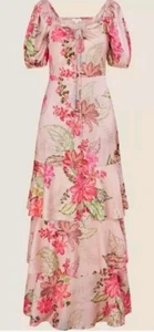 Monsoon Daisy Tiered Maxi Dress Mother Of Pearl UK 12 Bnwt Special Occasion Natu - Picture 1 of 7