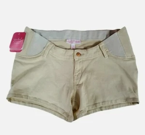 NWT Isabel Maternity Side Panel Midi Maternity Shorts Ivory VARIOUS SIZES - Picture 1 of 5