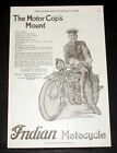 1919 OLD MAGAZINE PRINT AD, INDIAN MOTOCYCLE, THE MOTOR COP&#39;S MOUNT, POWERPLUS!