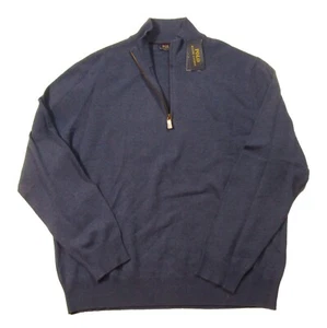 Polo Ralph Lauren Men's Blue Wool 1/2 Zip Pullover Sweater - Picture 1 of 3