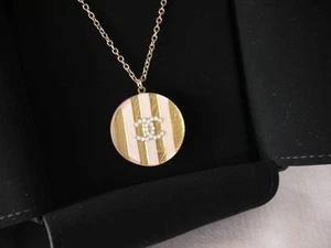 AUTHENTIC CRUISE SPRING CHANEL CANDY PINK CC LOGO GOLD NECKLACE w/RECEIPT - Picture 1 of 9