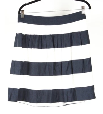 Falda para mujer Banana Republic 6 azul marino blanco a rayas línea A bolsillos forrados  Foto 1 de 4