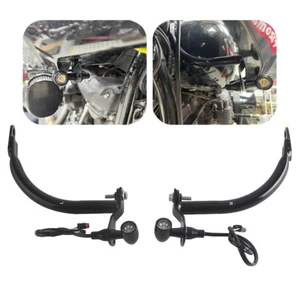 Black Stealth Fairing Support Brackets W/LED Turn Signal For Harley FXLRST FXRST - Picture 1 of 12
