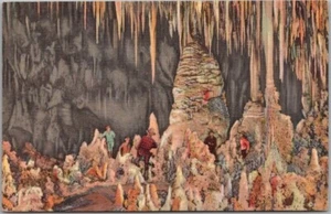 Postal de las CAVERNAS CARLSBAD Nuevo México "Templo del Sol, Sala Grande"" Lino 1936 - Imagen 1 de 2
