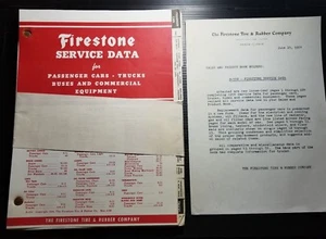 VINTAGE DOCUMENTS FIRESTONE TIRE AND RUBBER COMPANY SERVICE DATA JUNE 1 1954 40D - Picture 1 of 2