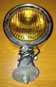Vintage GE General Electric Chrome 5" Yellow Fog Lamp - Foto 1 di 8