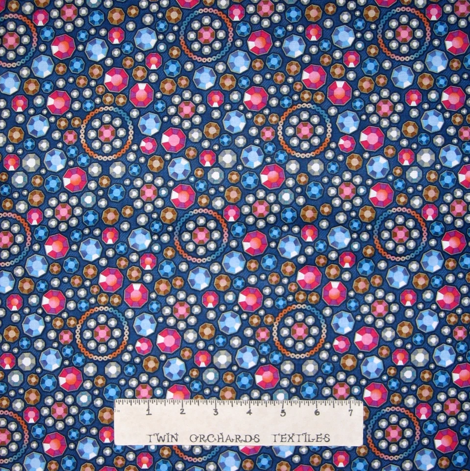 Jewel Fabric - Diamons & Denim Allover Dark Blue - Spectrix SPX YARD - Image 1 of 1