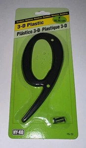 3D schwarz Kunststoff Hausnummer 9 HY-KO 4 Zoll neu - Bild 1 von 2