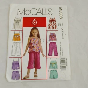 "McCall's Sewing Pattern M5308: Kids' Tops, Dresses, Shorts & Capri Pants - Picture 1 of 2