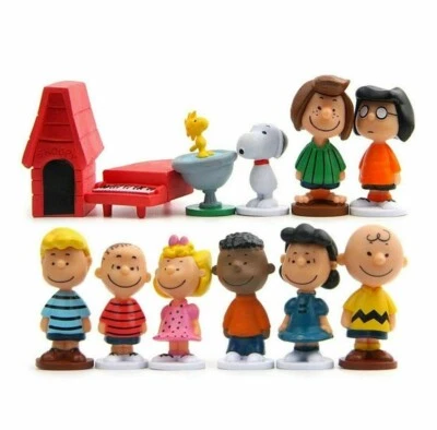 Die Peanuts Figuren 12 Stk. Sammlung Charlie Brown Snoopy Linus Comic Serie Doll - Bild 1 von 4