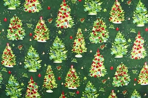 Tela verde árbol de Navidad, tela de acolchado de Navidad, O árbol de Navidad, - Imagen 1 de 6