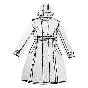 Transparent Raincoat Fashion EVA Portable Rain Jacket for Adult Women Hiking~ - Picture 1 of 8