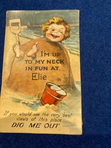 Elie and Earlsferry Fife  KY9 VINTAGE POSTCARD   - PULLOUT  BEACH FUN - Picture 1 of 7