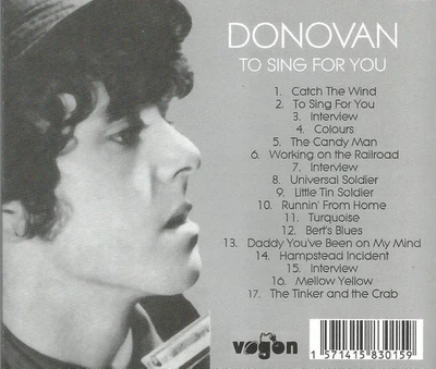 Donovan  |   To Sing For You  |  CD  |    2018   |   Vogon - Image 1 of 2